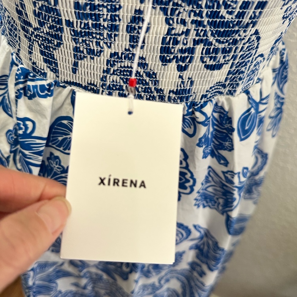 Xirena‎ Ava dress in Santorini white blue cotton midi size L NWT - Picture 7 of 10
